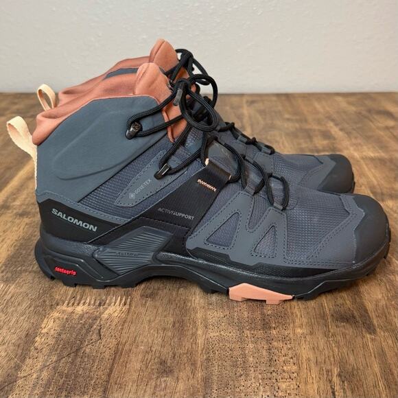 Salomon Women’s X Ultra 4 Gore-Tex GTX Hiking Trail Boot Ebony/Mocha Size 10.5 - Picture 3 of 11